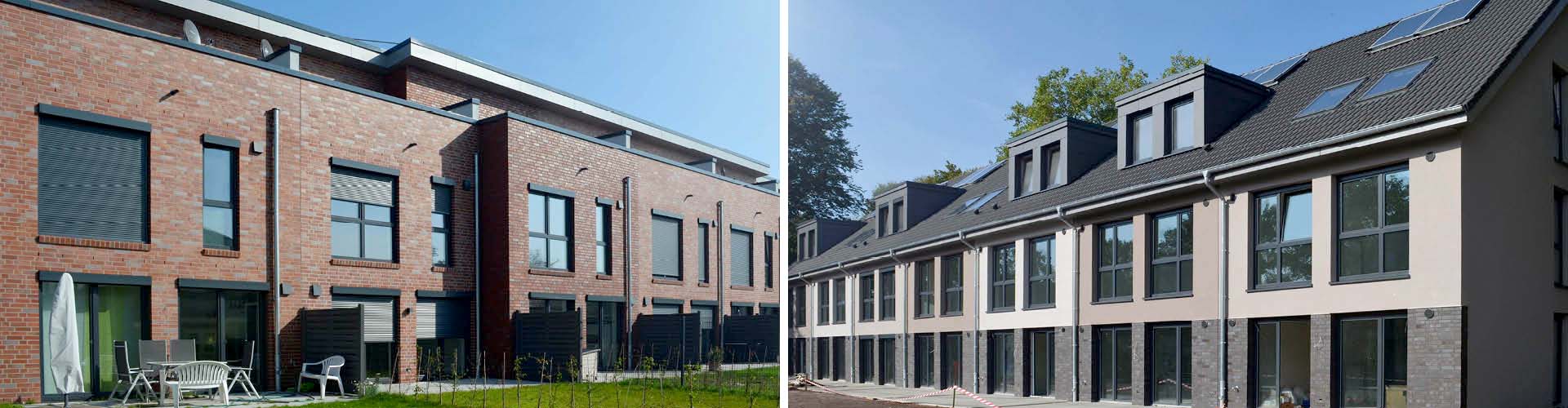 Hausfassaden mit moderner Verglasung von Schmidt Fenstertechnik